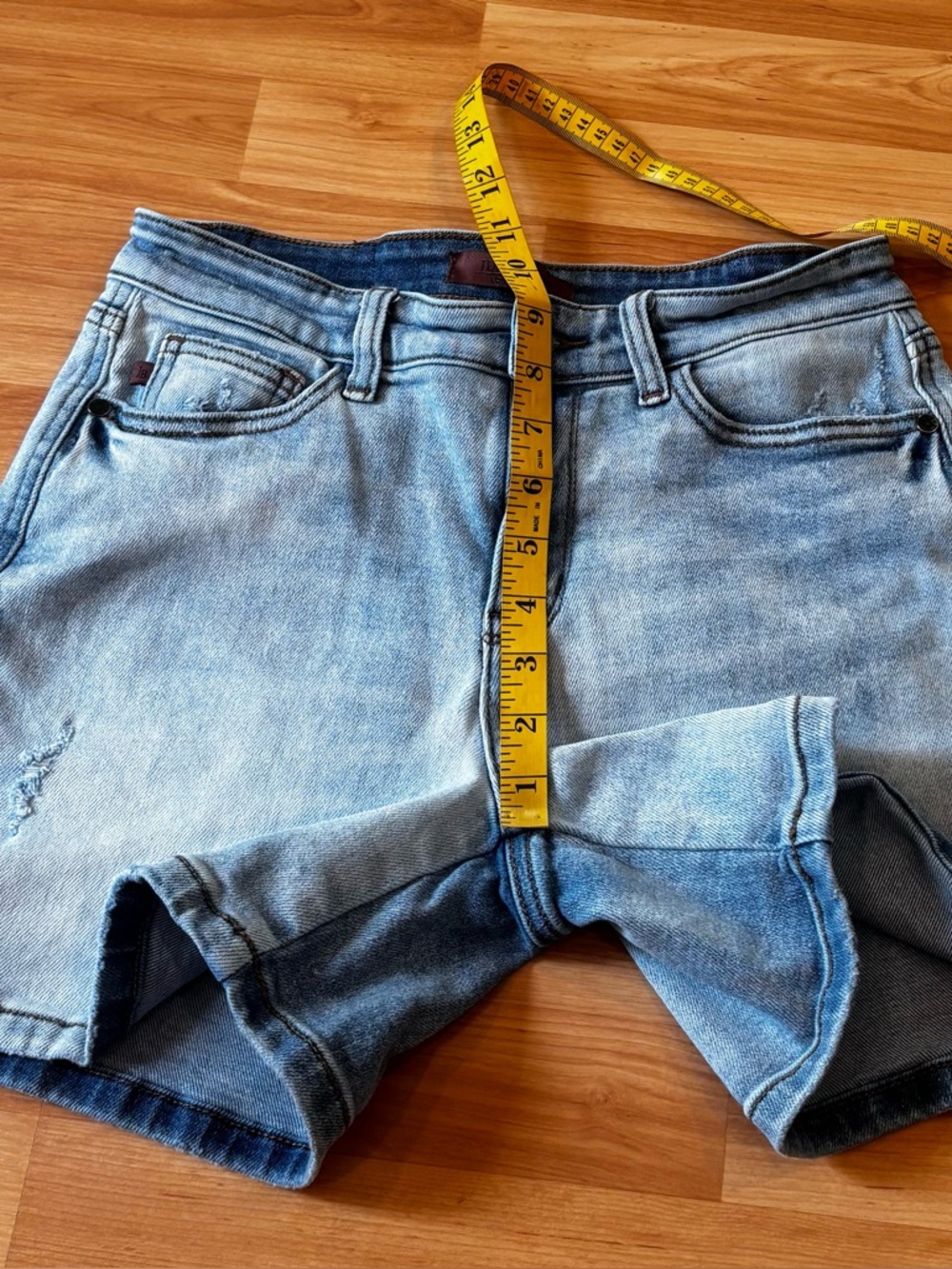 Judy Blue Faded Light Blue Denim Jean  Shorts - Picture 8 of 11